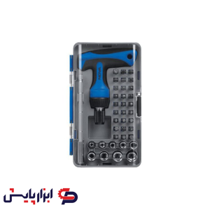 ست بیت و بکس 38 عددی با دسته جغجغه ای T شکل مدل 1355